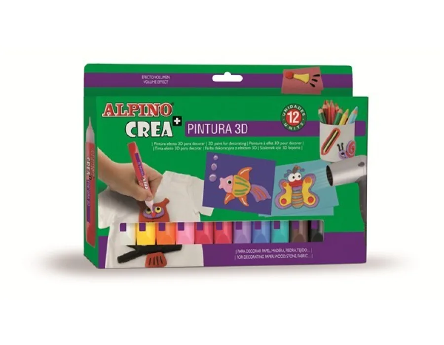 Alpino Crea Pintura 3D Boya 12 Renk