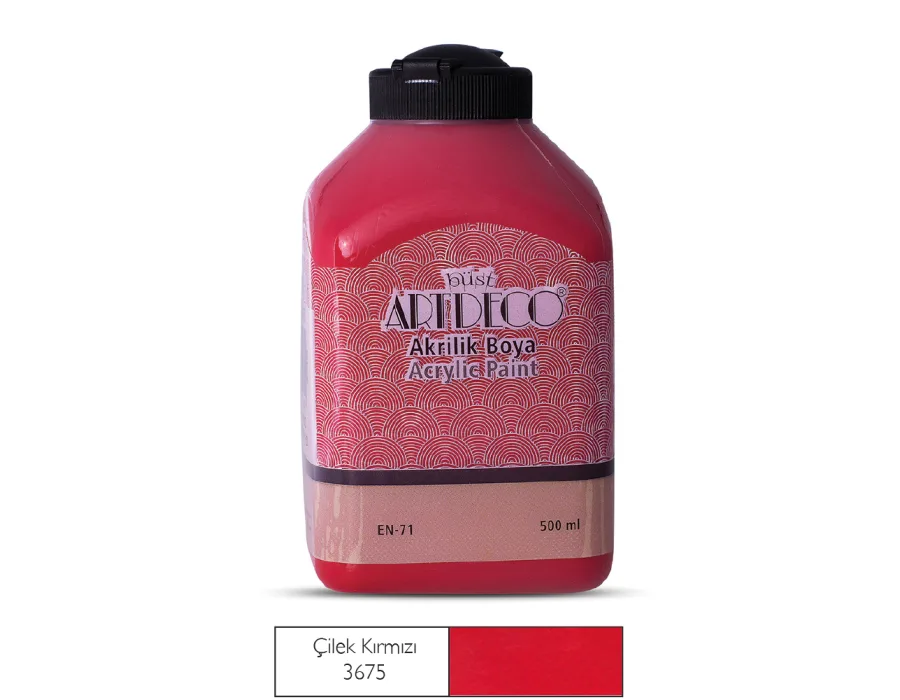 Artdeco Akrilik Boya 500ml Çilek Kırmızı 3675