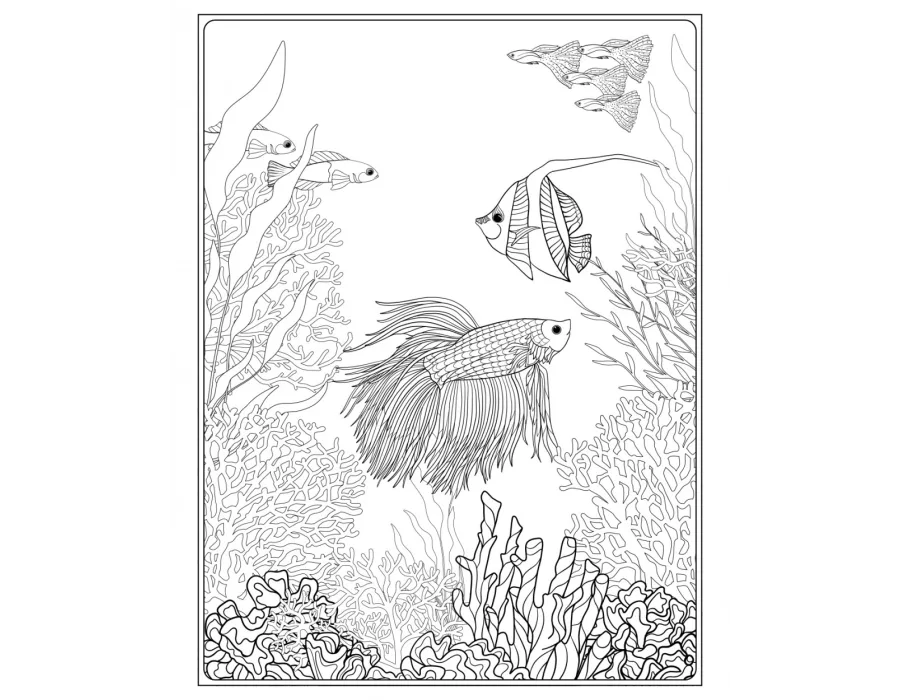 Artdeco Desenli Tuvaller Deniz Altı 40x50cm Resif