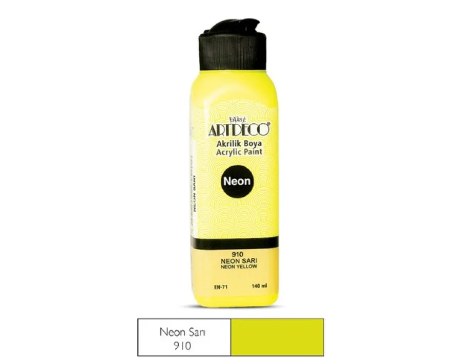 Artdeco Neon Akrilik Boya 140ml N.Sarı 910