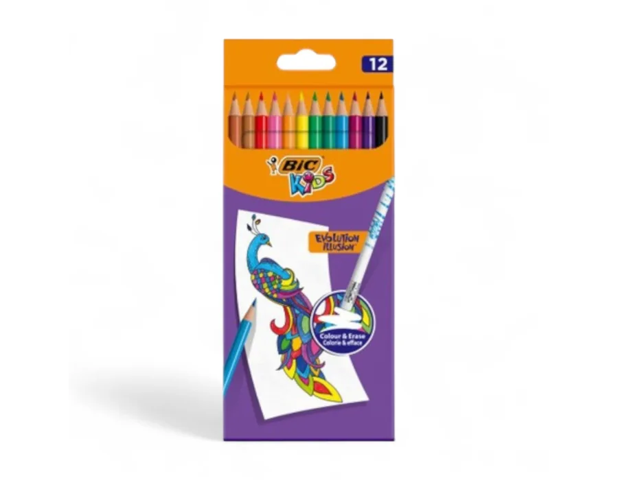 Bic Kids Kuru Boya Evolution Silinebilir 12 Renk