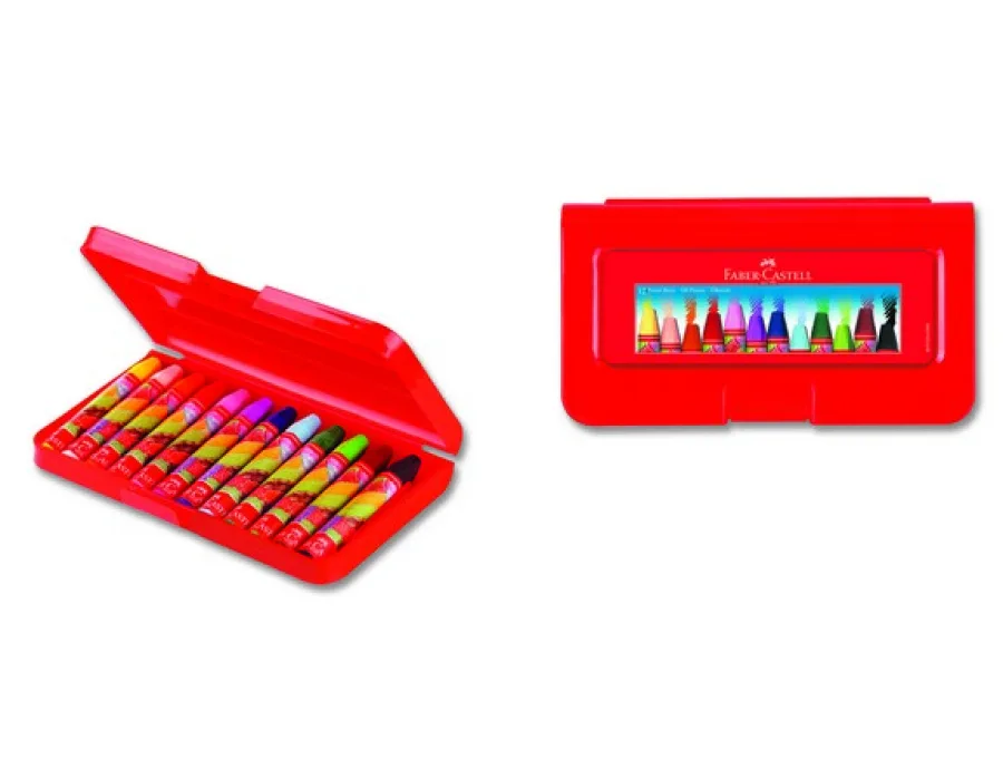 Faber-Castell Altıgen Pastel Plastik Kutu,12'li