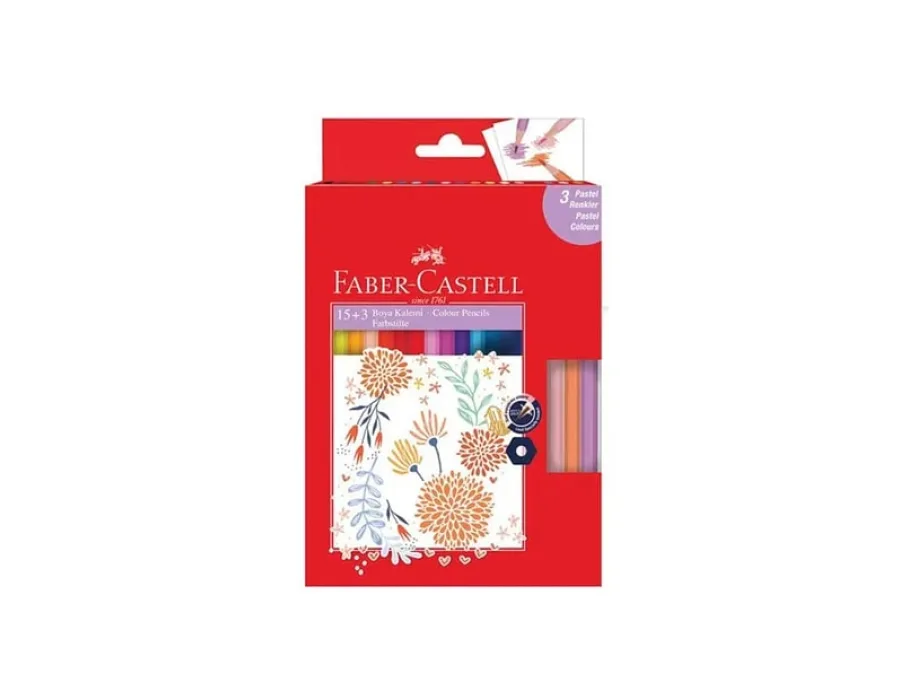 Faber-Castell Boya Kalemi 15+3 Pastel