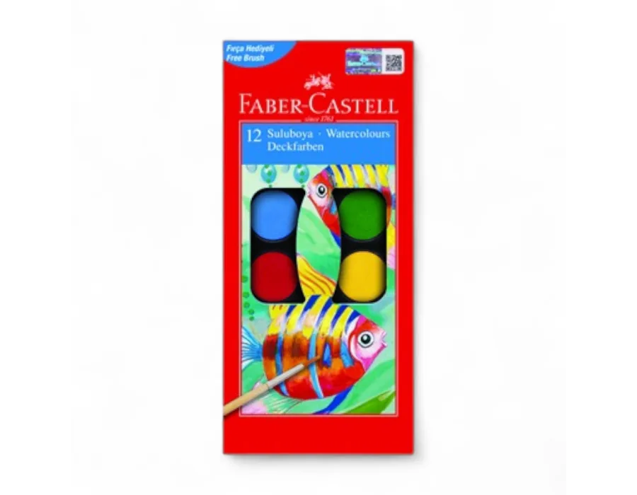 Faber-Castell Suluboya, 12 Renk Küçük Boy