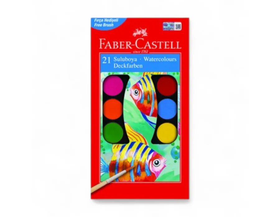 Faber-Castell Suluboya, 21 Renk Büyük Boy