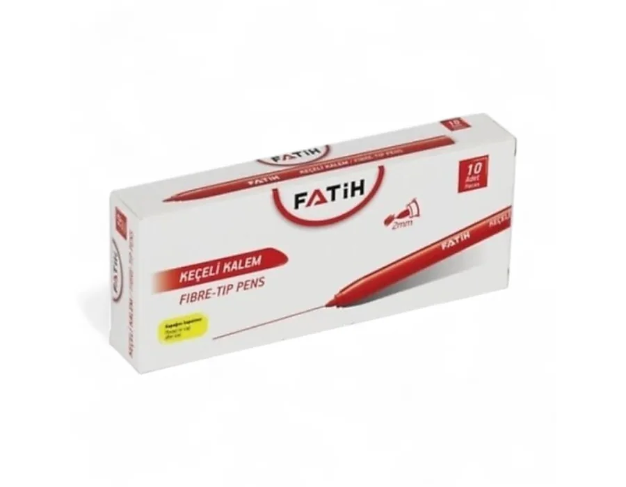 Fatih Keçeli Kalem Ofis Tipi Kırmızı 10'lu