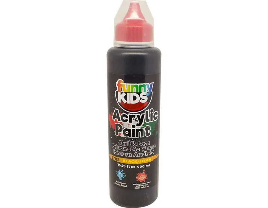 FUNNY KIDS AKRİLİK BOYA 500 CC SİYAH