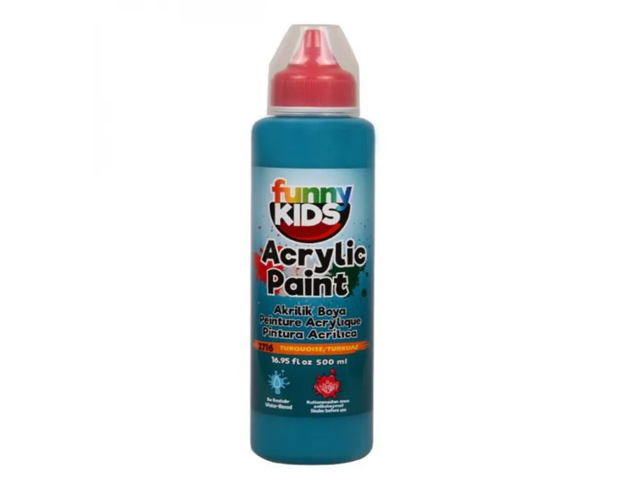 FUNNY KIDS AKRİLİK BOYA 500 CC TURKUAZ
