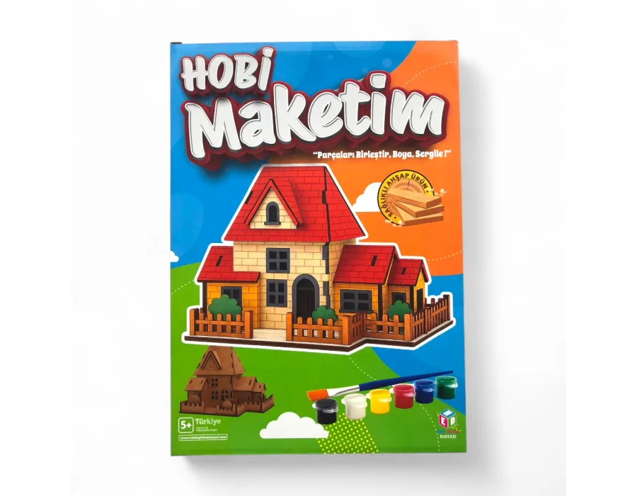 HOBİ AHŞAP MAKET KUTULU BAHÇELİ EV