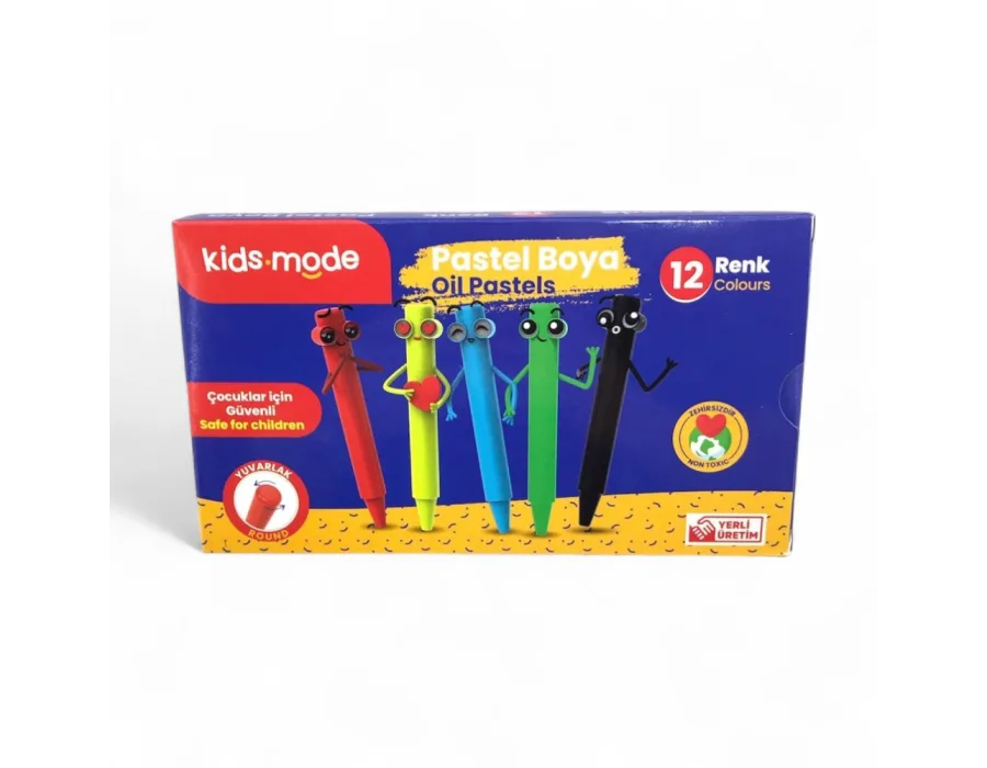 Kidsmode Pastel Boya Yuvarlak 12 Renk