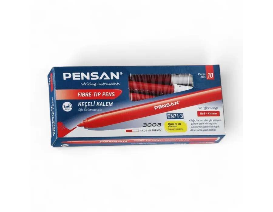 Pensan Keçeli Kalem Ofis Tipi 3003 Kırmızı