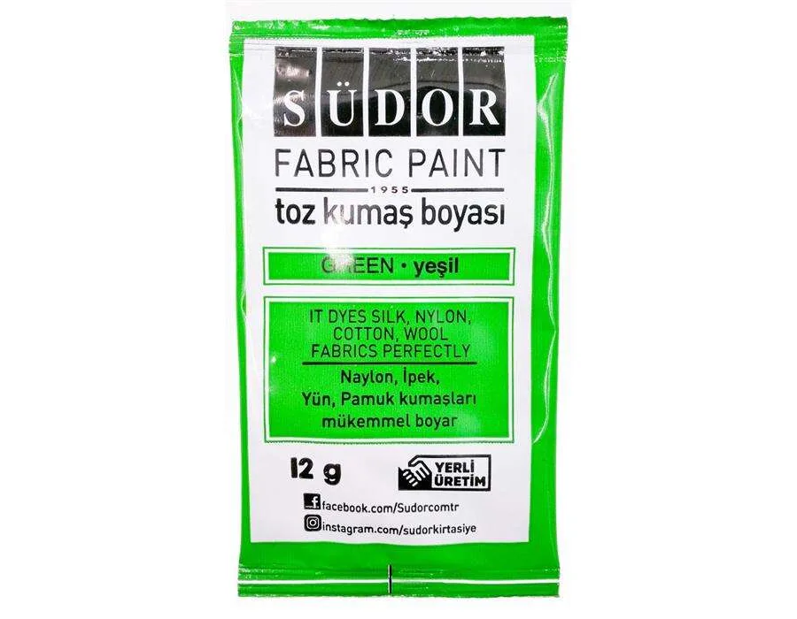 Südor Toz Kumaş Boyası Yeşil 12'li